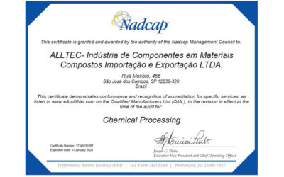 Alltec obtém acreditação Nadcap para o processo de pintura de peças aeronáuticas